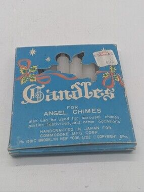 Vintage Commodore Christmas Angel Chime Candles White Set of 7 Japan MCM 1960s